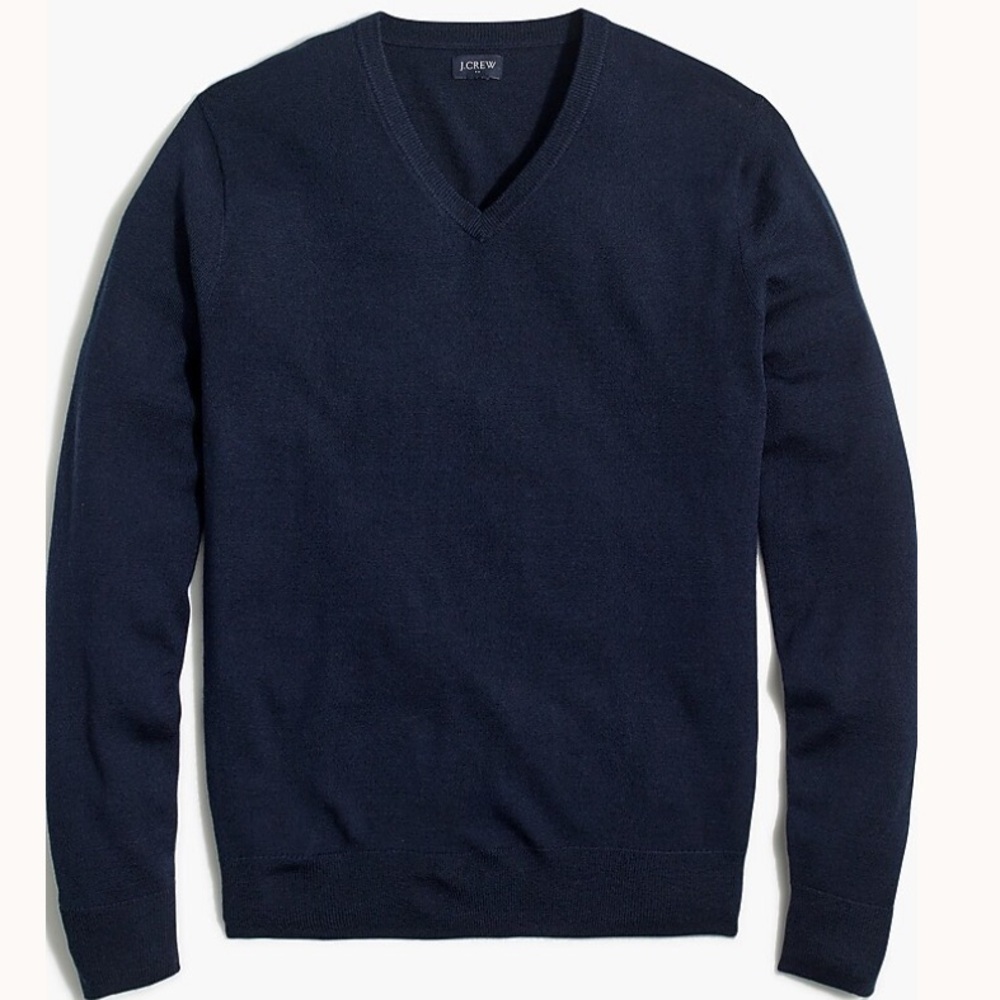 J Crew Men’s Machine-washable merino wool-blend V-neck sweater Size XXL